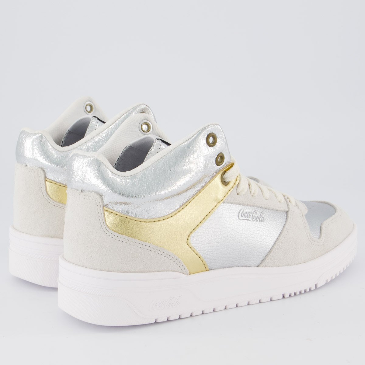 Tênis Coca Cola Daydream High Feminino Prata e Dourado Prata 3