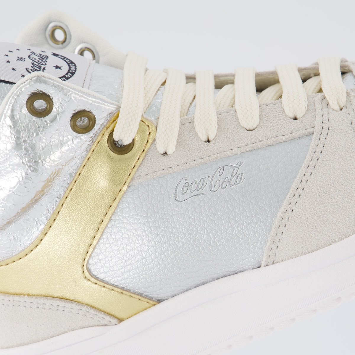 Tênis Coca Cola Daydream High Feminino Prata e Dourado Prata 7