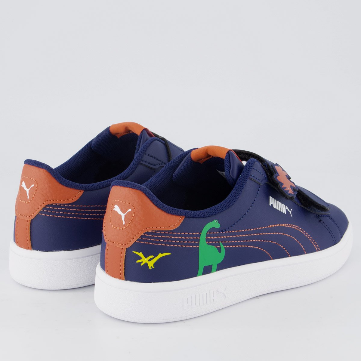 Tênis Puma Smash 3.0 Dino V PS Juvenil Marinho Azul 3