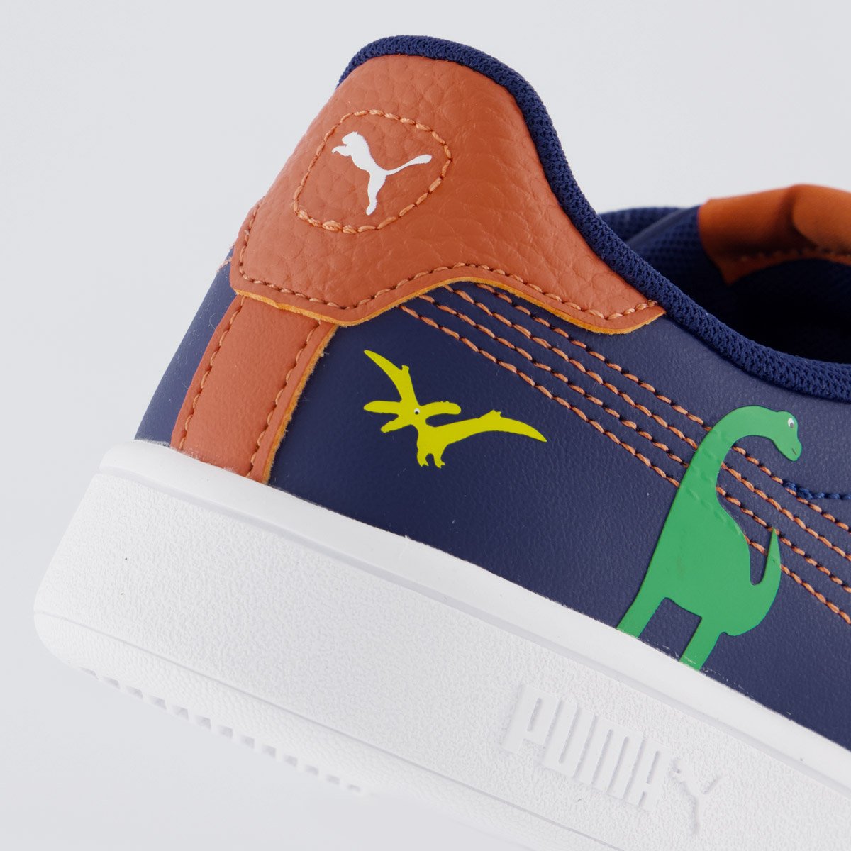 Tênis Puma Smash 3.0 Dino V PS Juvenil Marinho Azul 6