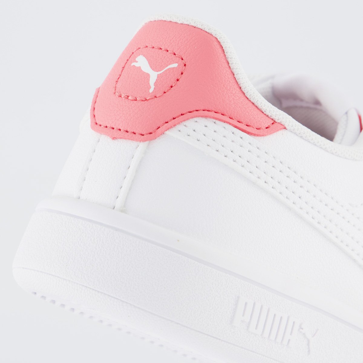 Tênis Puma Smash 3.0 Badges V Ps Juvenil Branco e Rosa Branco 6