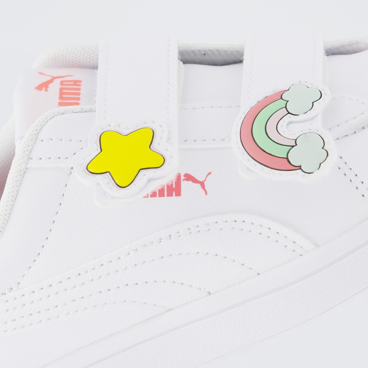 Tênis Puma Smash 3.0 Badges V Ps Juvenil Branco e Rosa Branco 7
