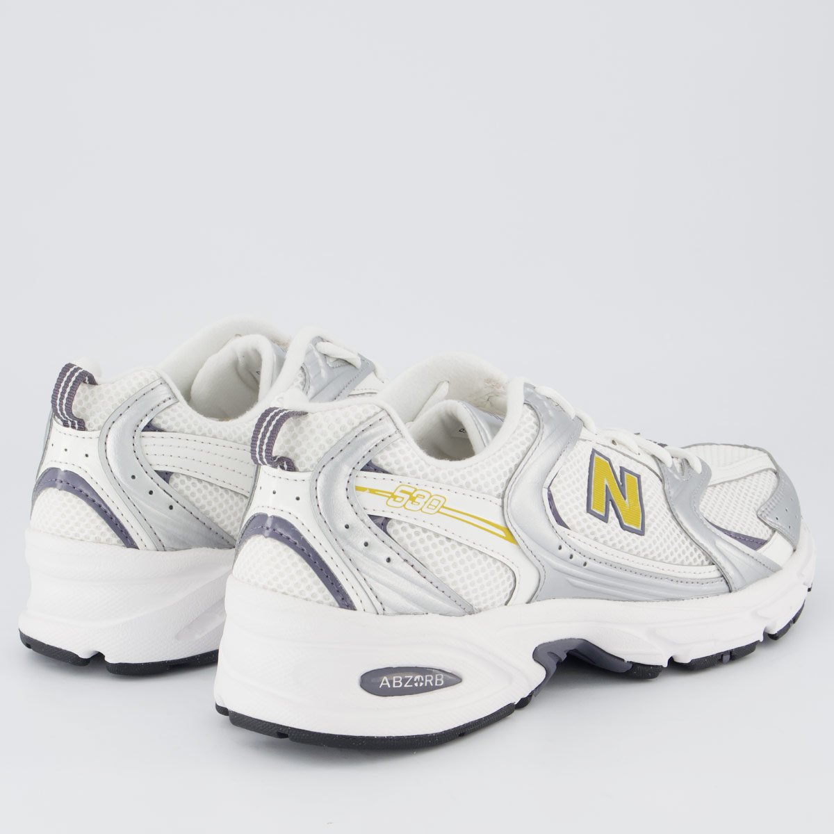 Tênis New Balance 530 Prata e Amarelo Branco 3