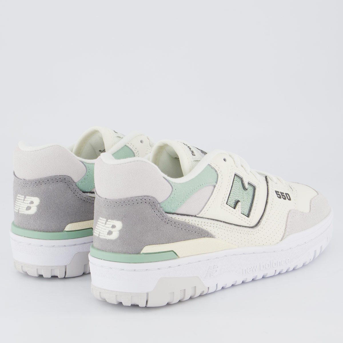 Tênis New Balance 550 Feminino Branco e Verde Off White 3