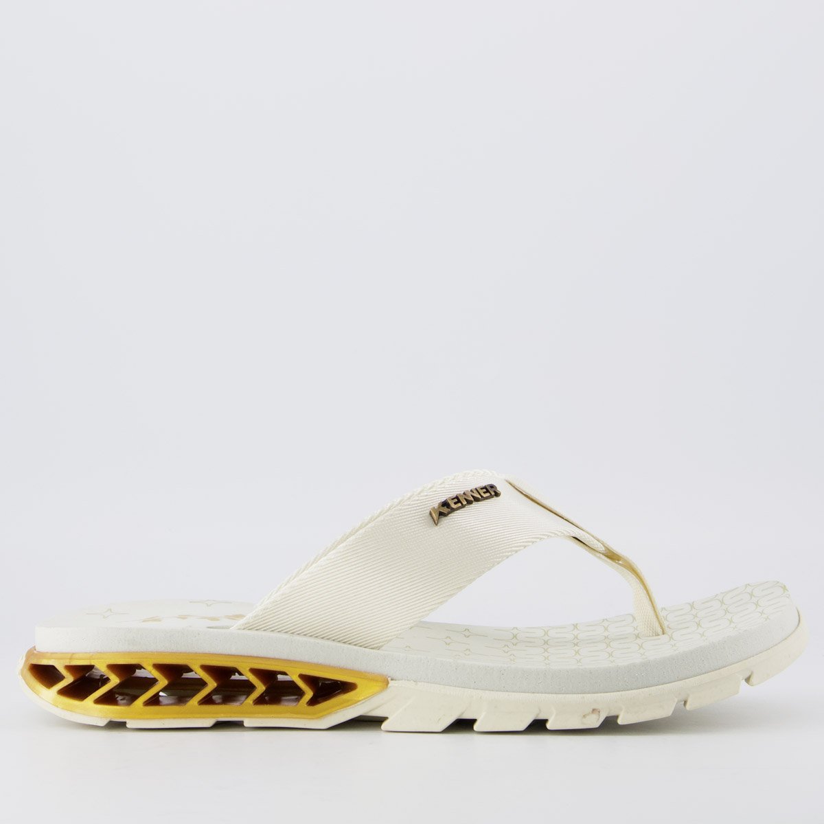 Chinelo Kenner Rakka de Saturno Feminino Off White e Dourado Branco 2