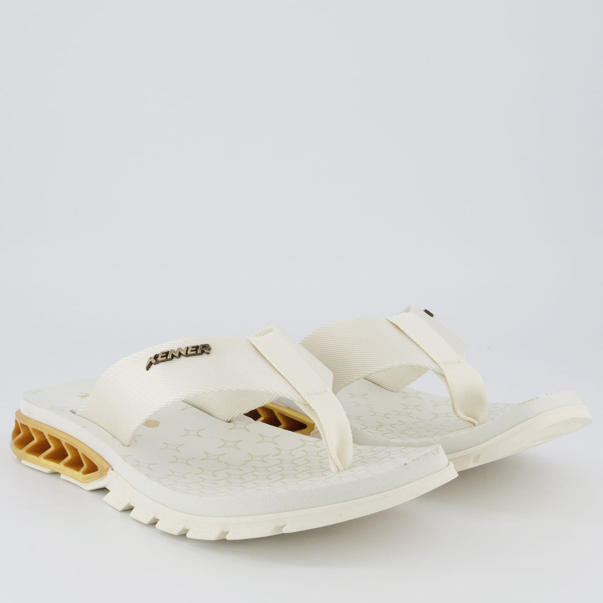 Chinelo Kenner Rakka de Saturno Feminino Off White e Dourado Branco 3
