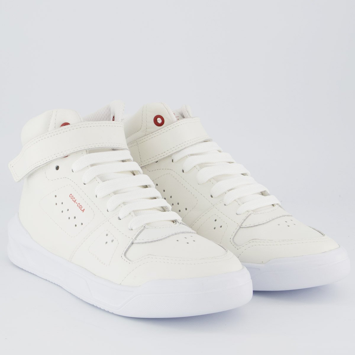 Tênis Coca Cola Soho Leather Feminino Branco e Vermelho Branco 2