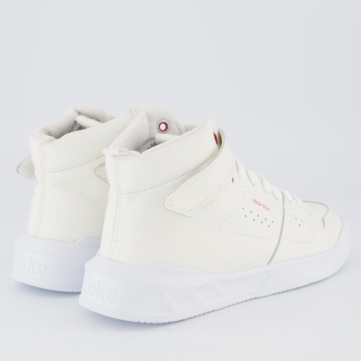 Tênis Coca Cola Soho Leather Feminino Branco e Vermelho Branco 3