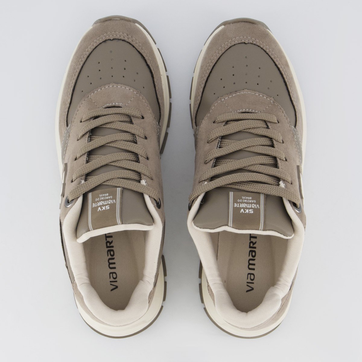 Tênis Via Marte V242 Feminino Marrom e Branco Marrom 4