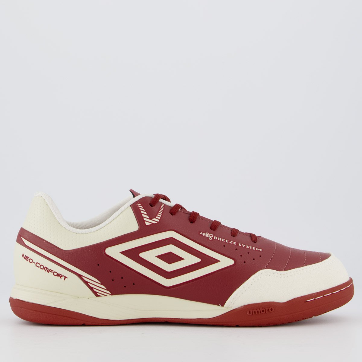 Chuteira Umbro Neo Comfort Futsal Branca e Vermelha