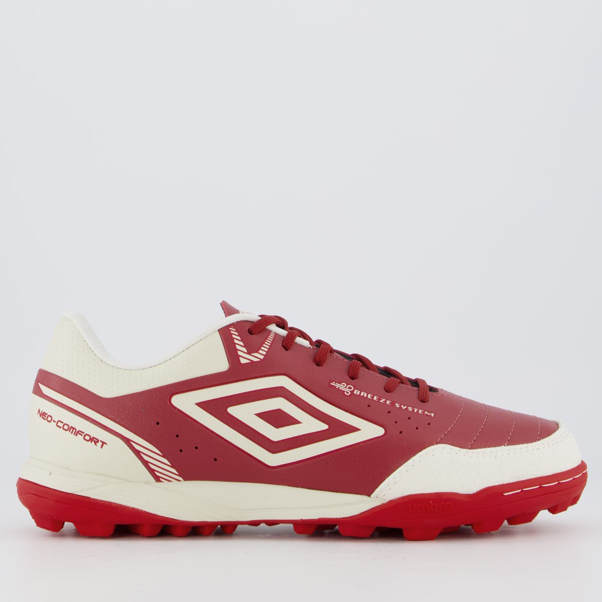 Chuteira Umbro Neo Comfort Society Branca e Vermelha