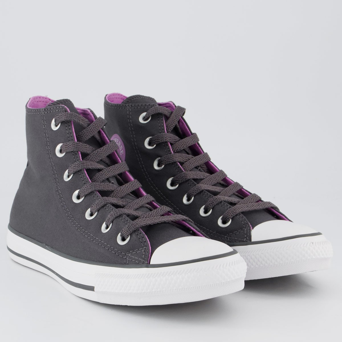 Tênis Converse All Star AS Side Zip Feminino Cinza e Rosa Cinza 2