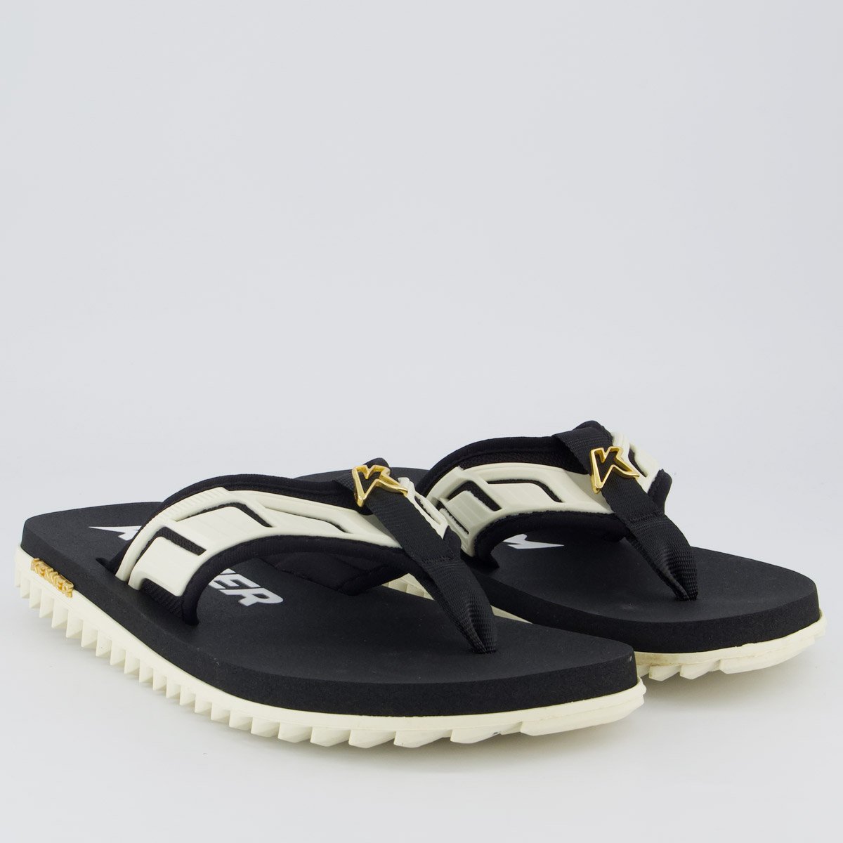 Chinelo Kenner Kivah Full Force II Preto e Branco Preto/Branco 3