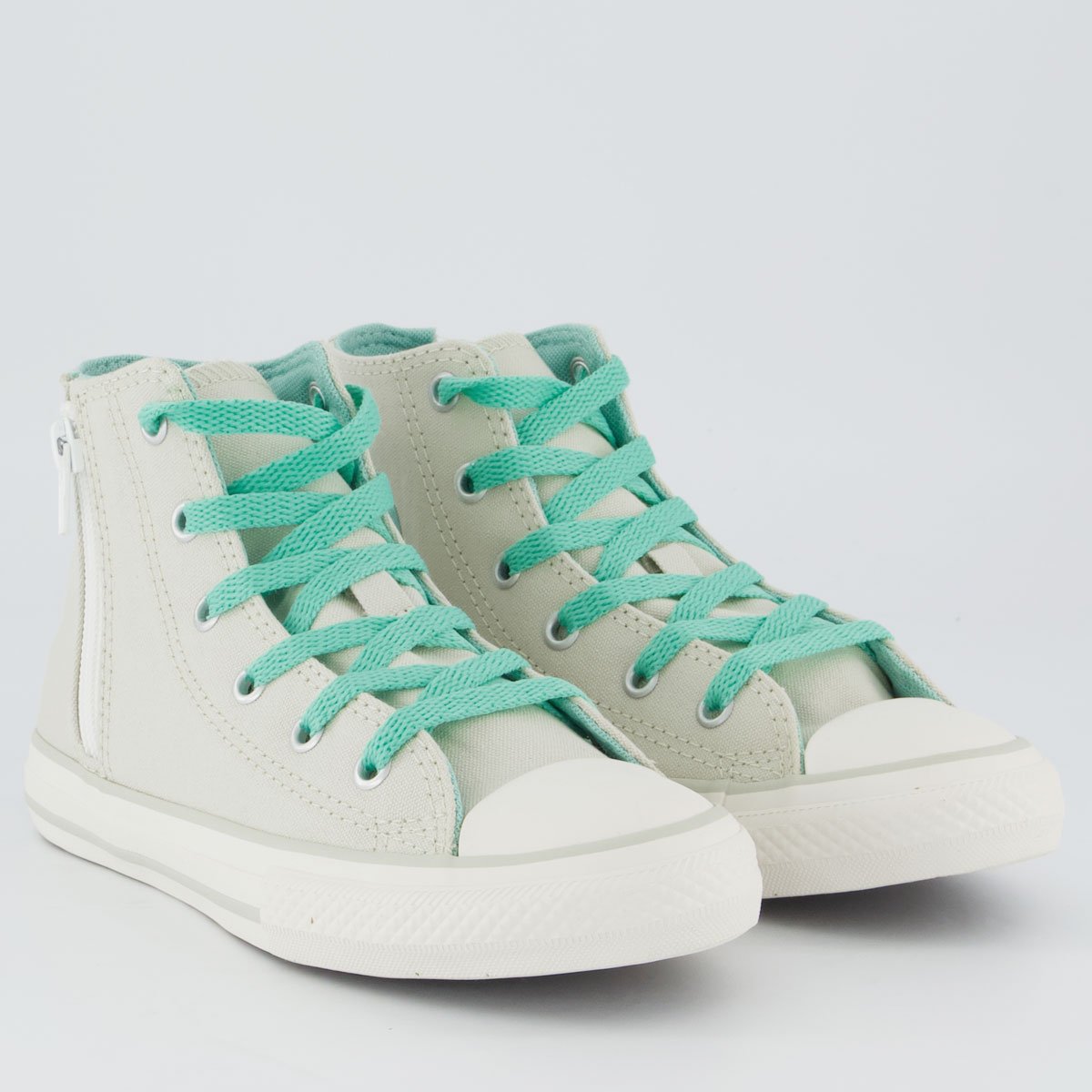 Tênis Converse All Star AS Side Zip Juvenil Bege e Verde Bege/Verde 2