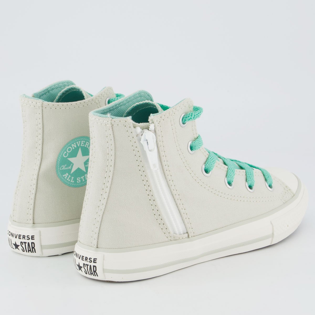 Tênis Converse All Star AS Side Zip Juvenil Bege e Verde Bege/Verde 3