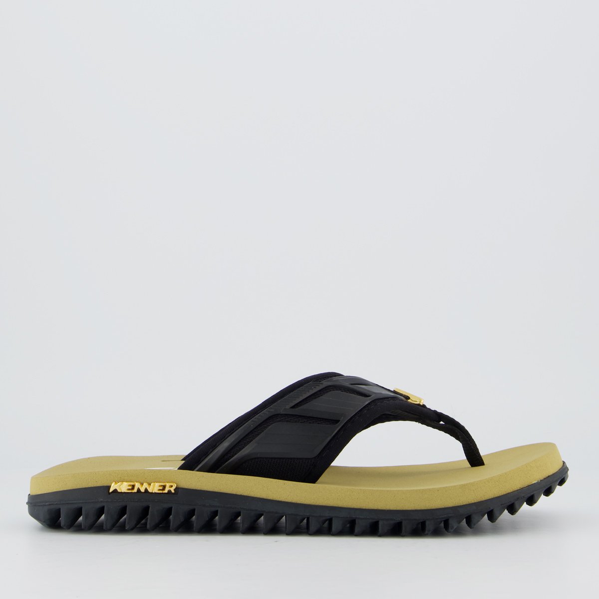 Chinelo Kenner Kivah Full Force Preto e Dourado Preto 2