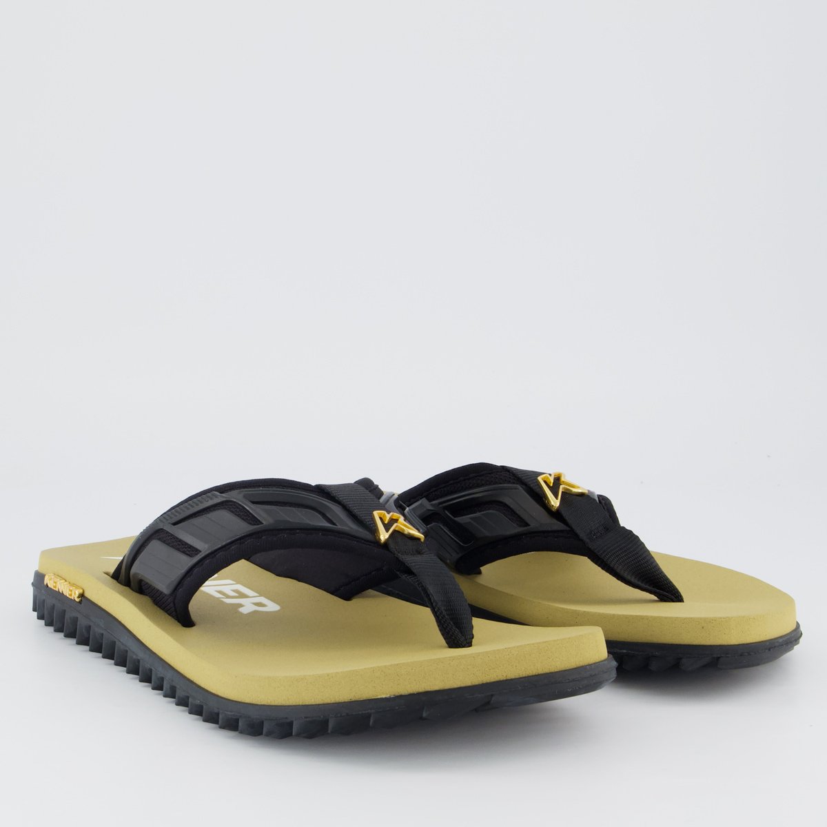 Chinelo Kenner Kivah Full Force Preto e Dourado Preto 3