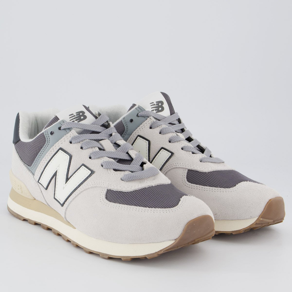 Tênis New Balance 574 V2 Cinza e Bege Bege 2