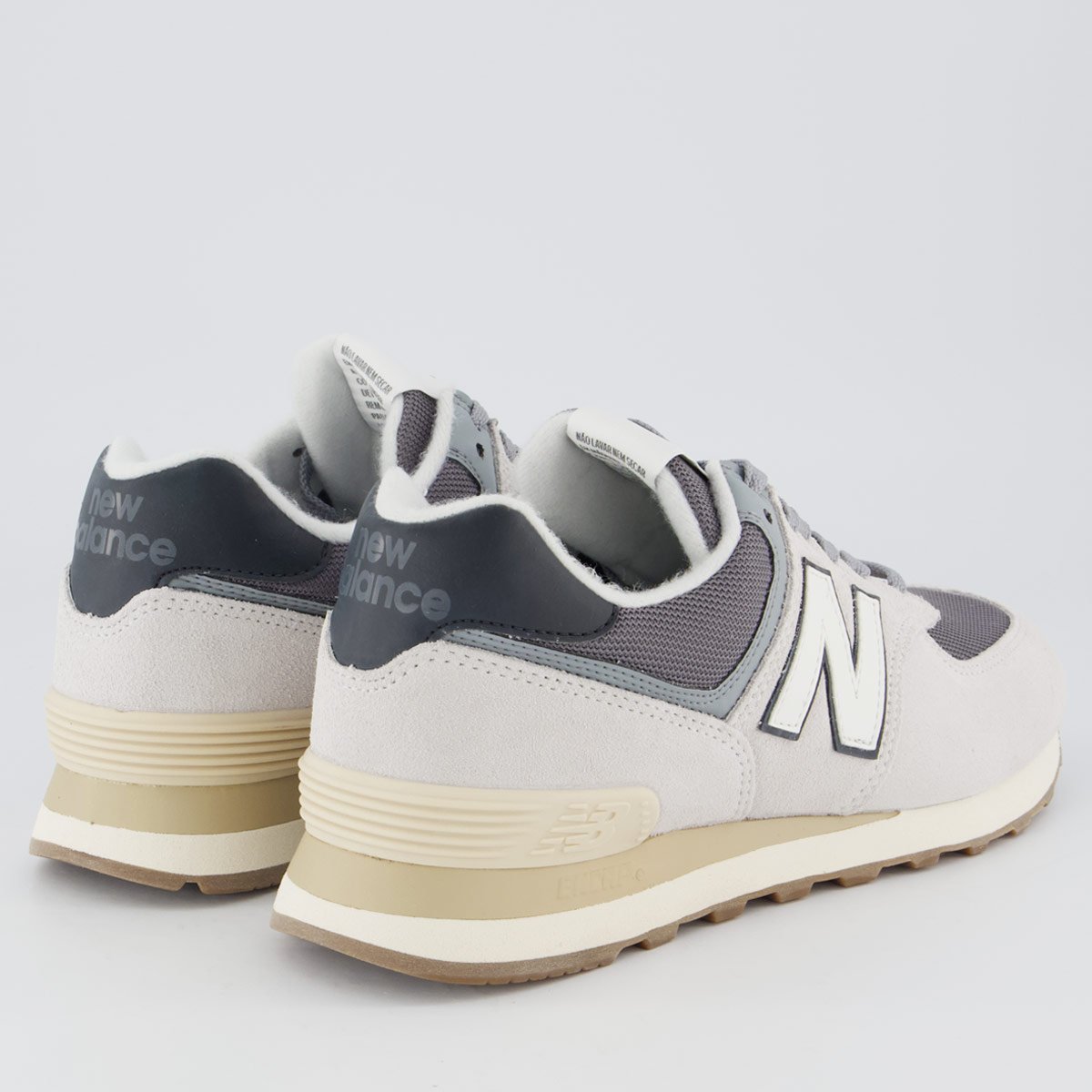 Tênis New Balance 574 V2 Cinza e Bege Bege 3