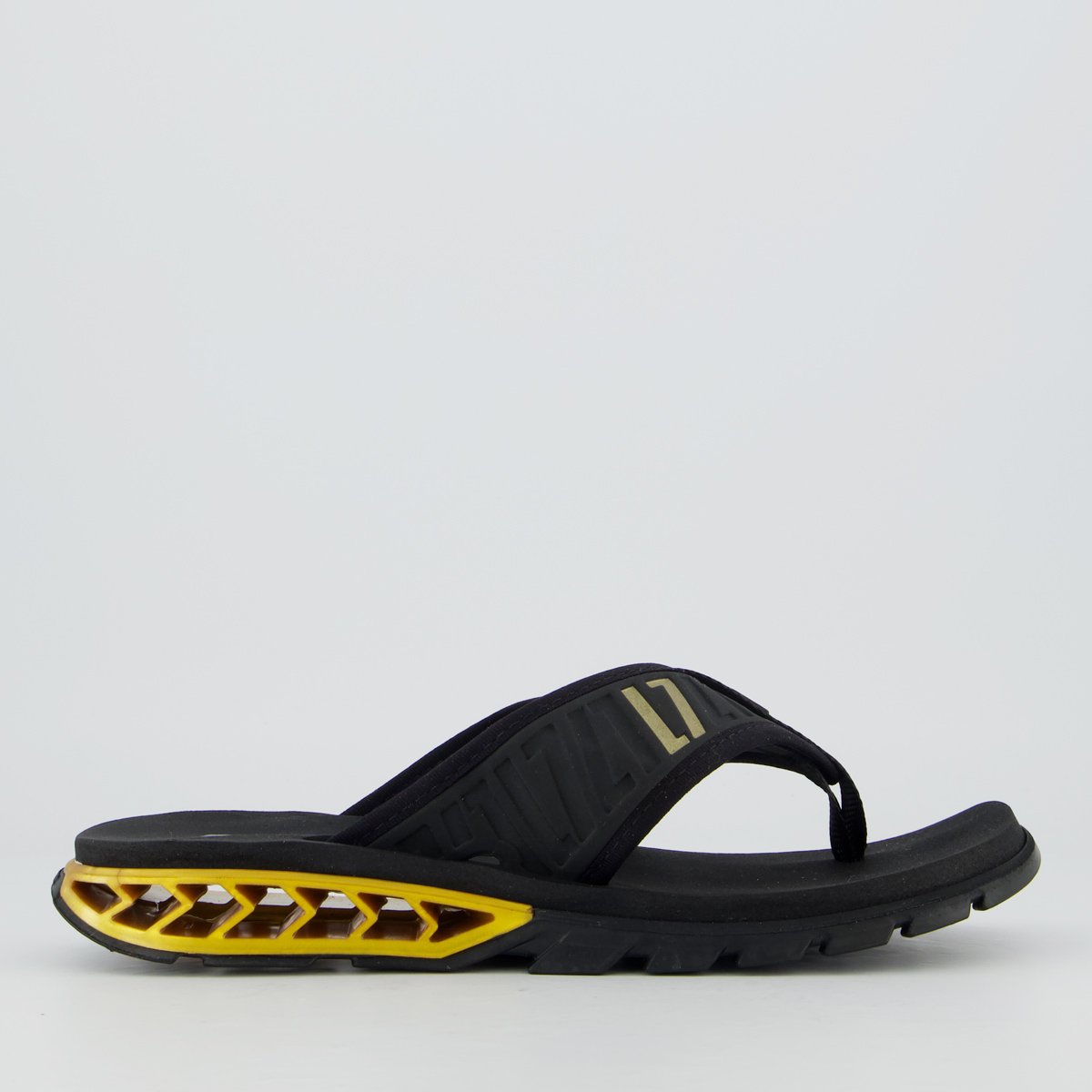 Chinelo Kenner Rakka Elite L7 Preto e Dourado Preto 2