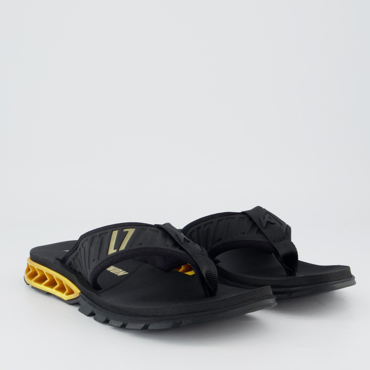 Chinelo Kenner Rakka Elite L7 Preto e Dourado Preto 3