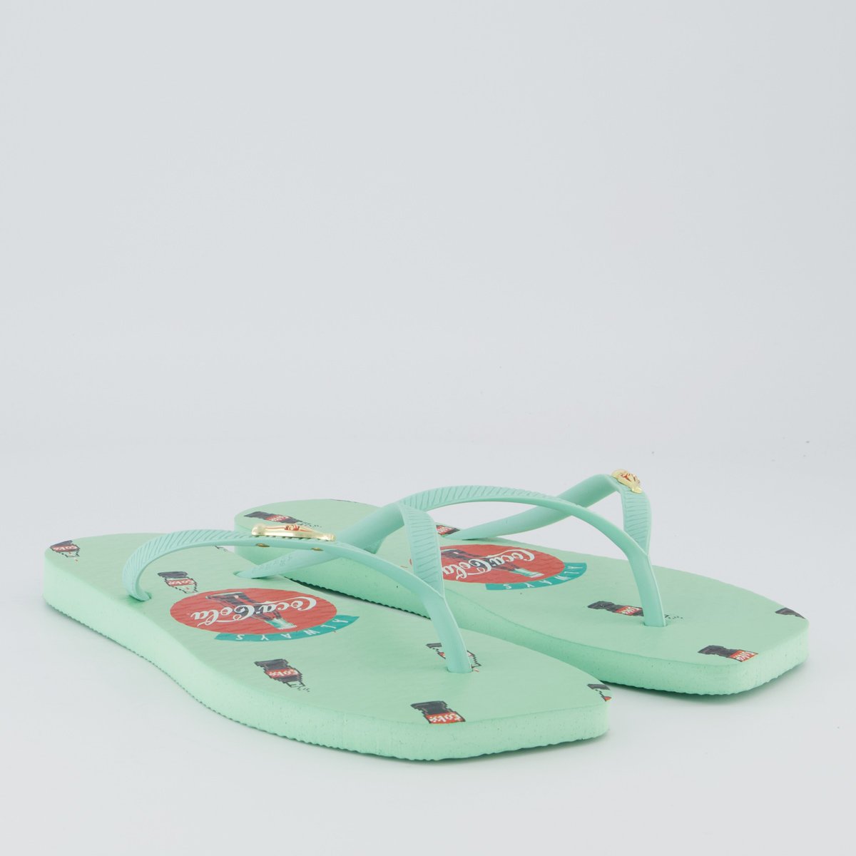 Chinelo Coca Cola Square Pixel Feminino Verde Verde 3