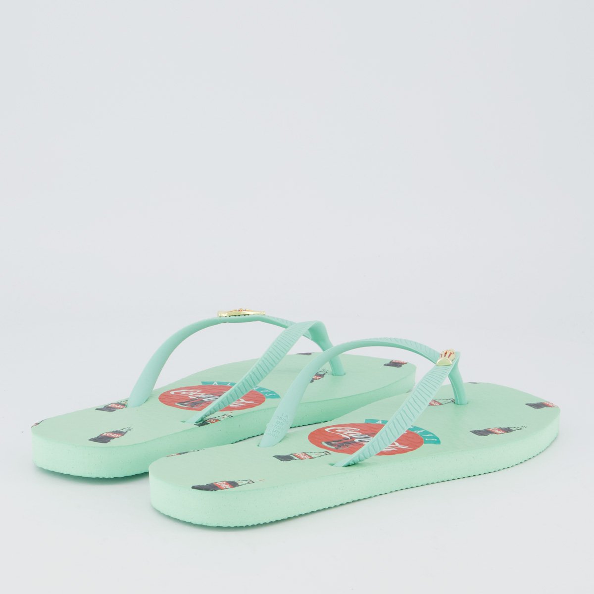 Chinelo Coca Cola Square Pixel Feminino Verde Verde 4