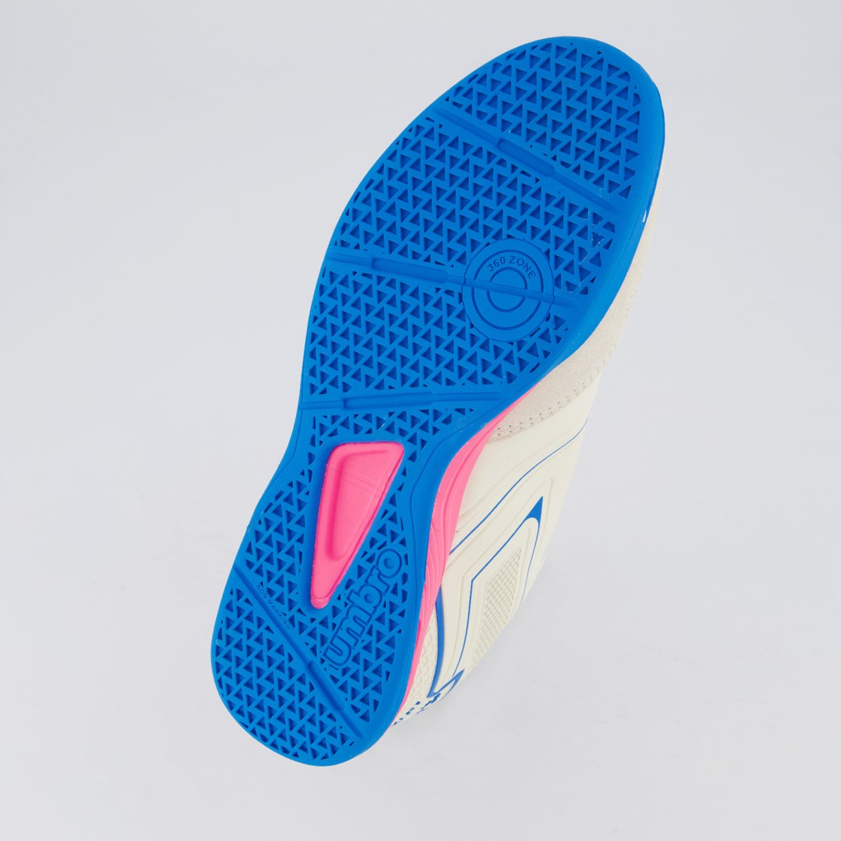 Chuteira Umbro Pro 5 Bump Club Futsal Off White e Rosa Bege 5