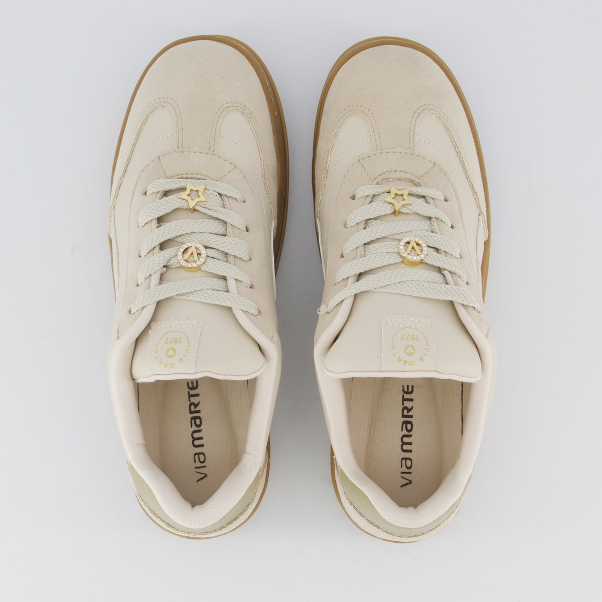 Tênis Via Marte V362 Feminino Bege e Marrom Bege 4