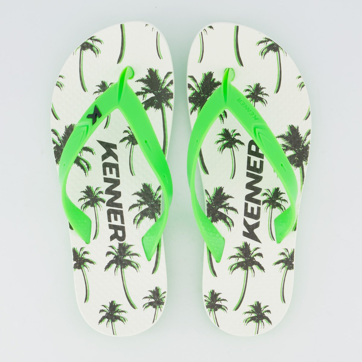 Chinelo Kenner Summer Tropical Verde e Branco