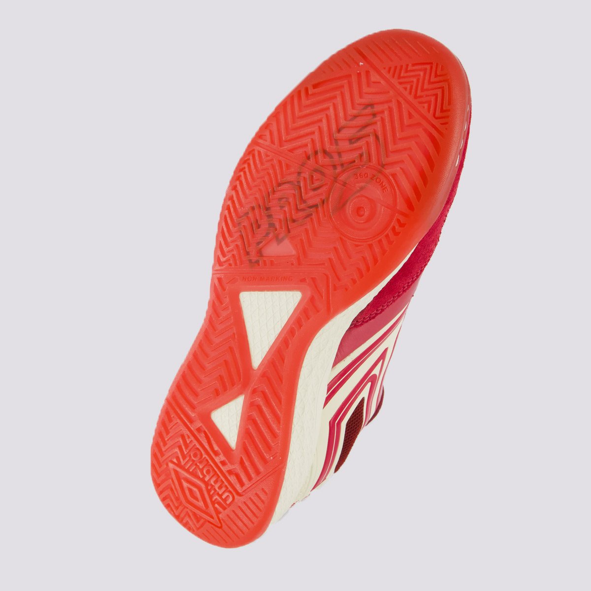 Chuteira Umbro Pro 5 Bump Futsal Branca e Vermelha Vermelho 5