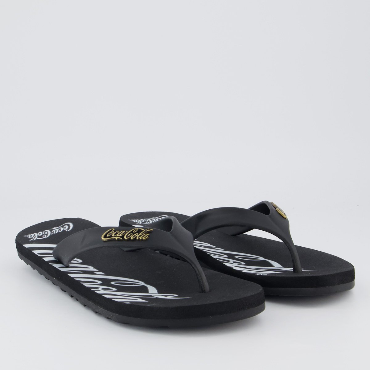 Chinelo Coca Cola Wave Jet Spencerian Preto Preto 3