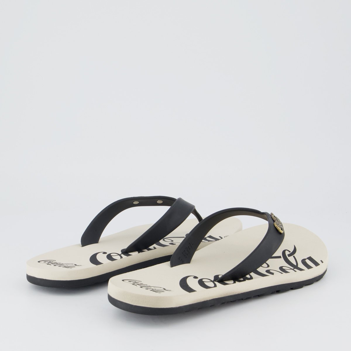 Chinelo Coca Cola Wave Jet Spencerian Off White E Preto Preto 4