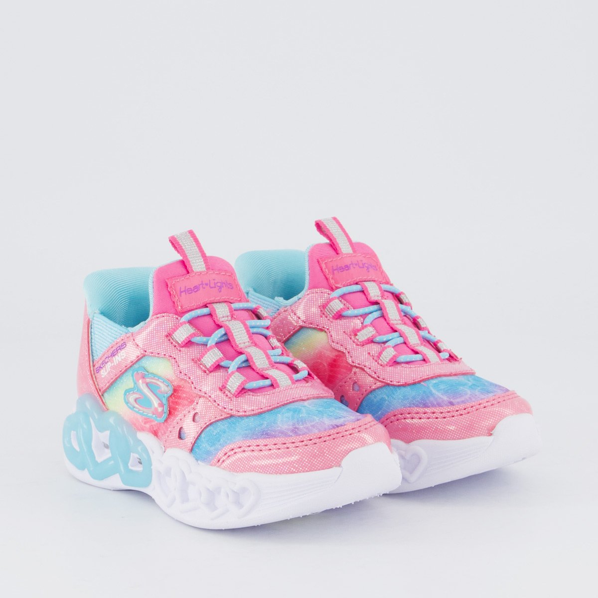 Tênis Skechers Infinite Hearts Light Infantil Rosa Rosa/Azul 2