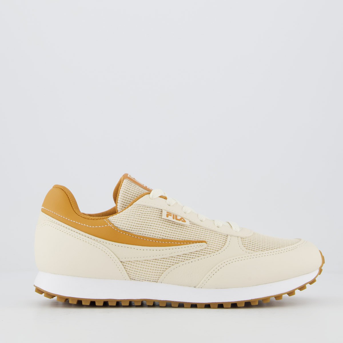 Tenis Fila Renno Classic Feminino Bege e Caramelo