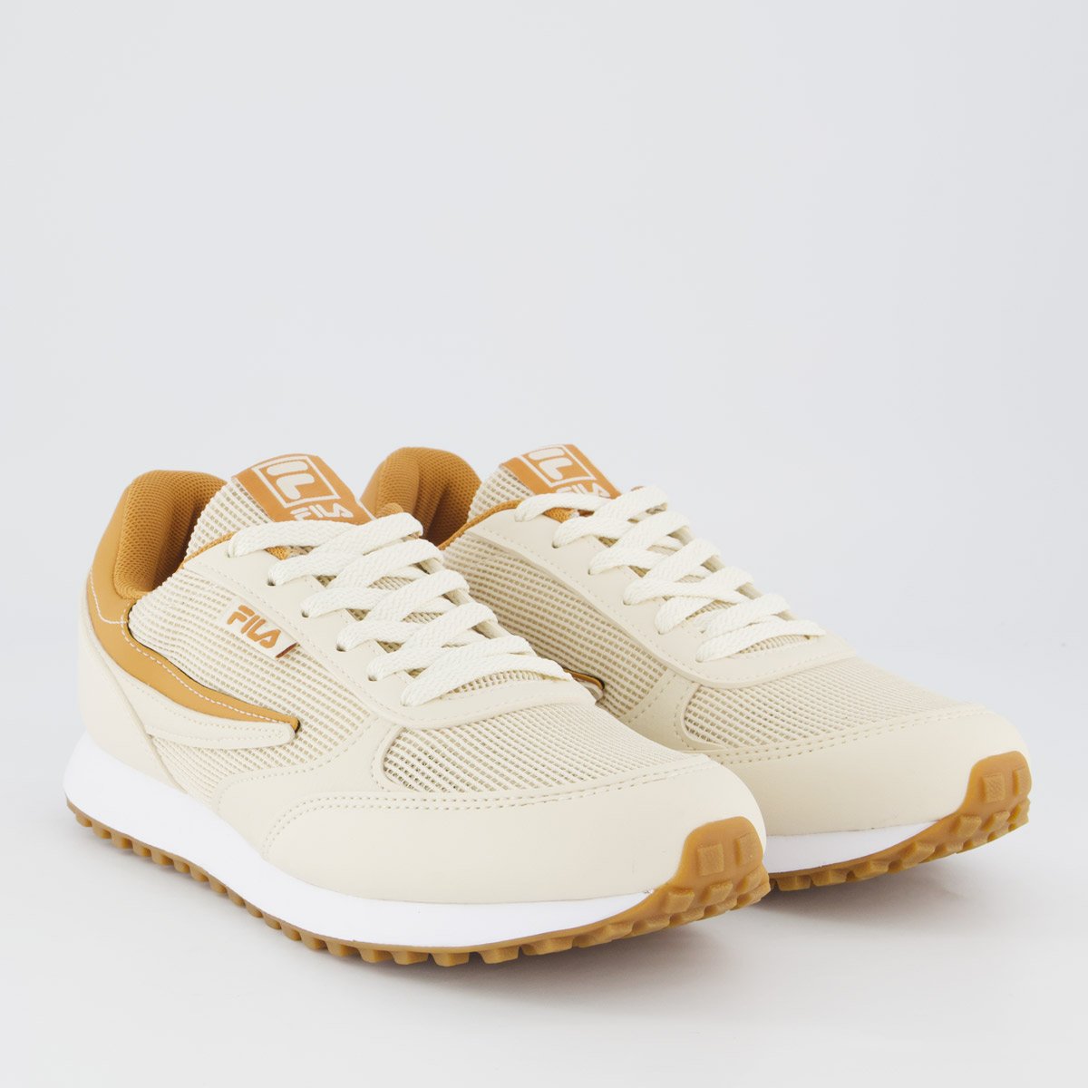 Tenis Fila Renno Classic Feminino Bege e Caramelo Bege 2