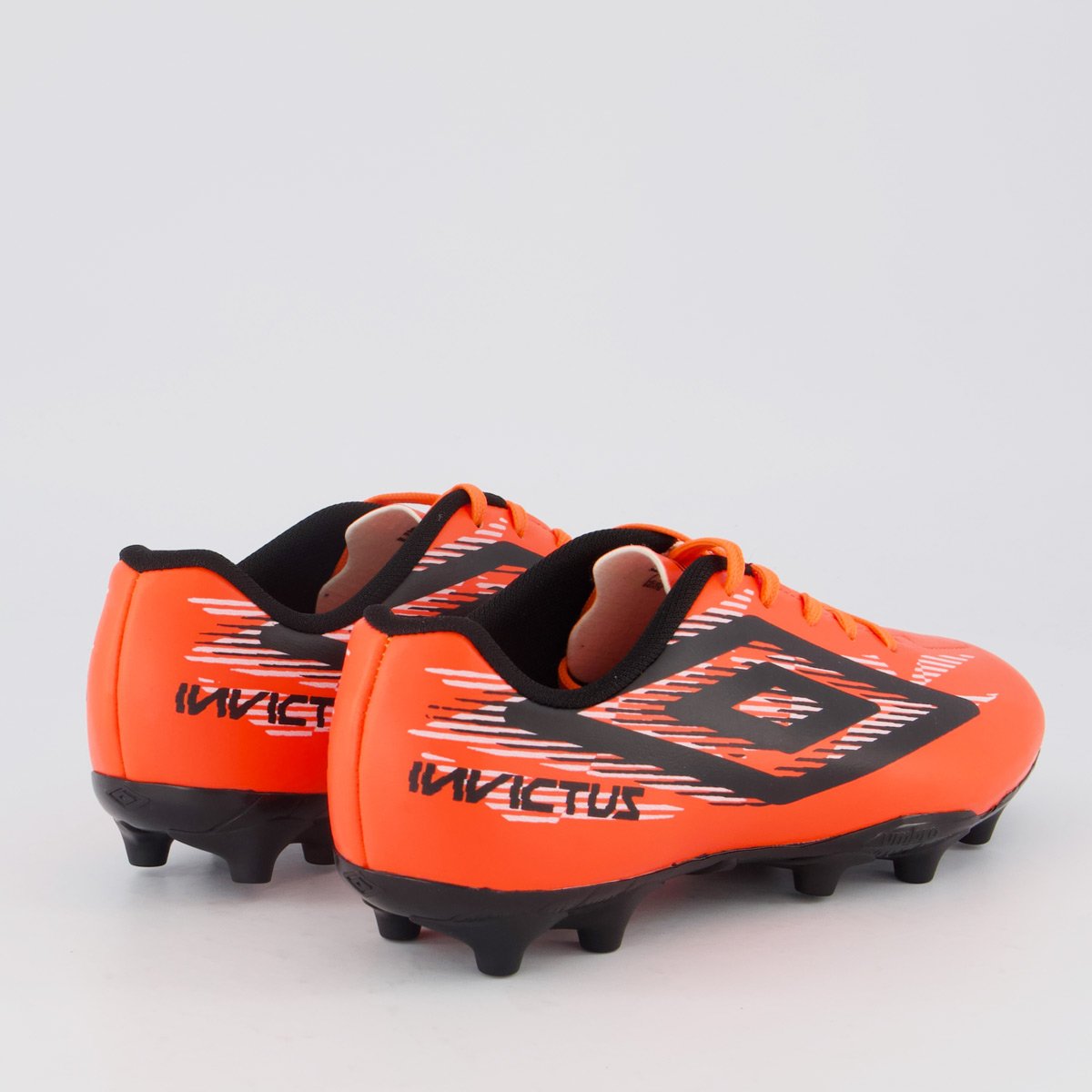 Chuteira Umbro Invictus Campo Juvenil Coral e Preta Laranja 3