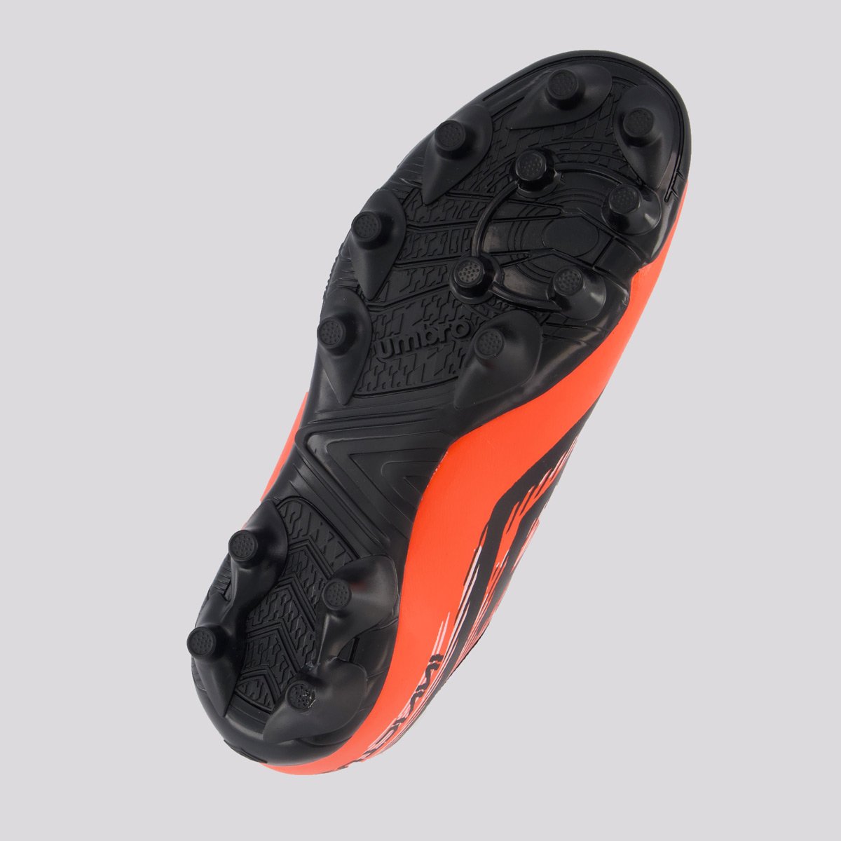 Chuteira Umbro Invictus Campo Juvenil Coral e Preta Laranja 5