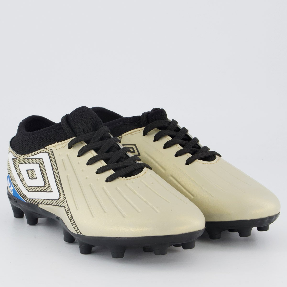 Chuteira Umbro Ux Campo Juvenil Dourada e Preta Bege 2