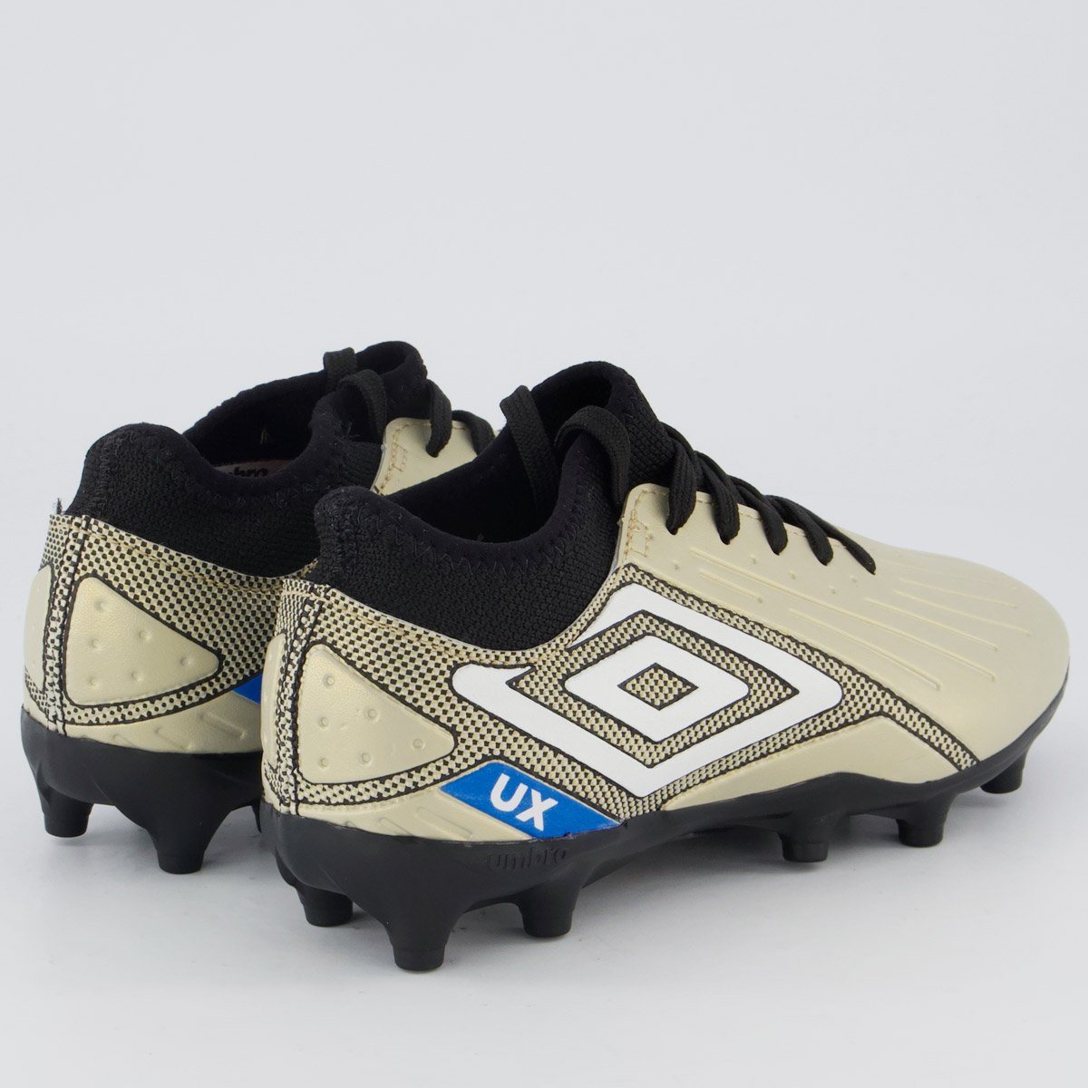 Chuteira Umbro Ux Campo Juvenil Dourada e Preta Bege 3