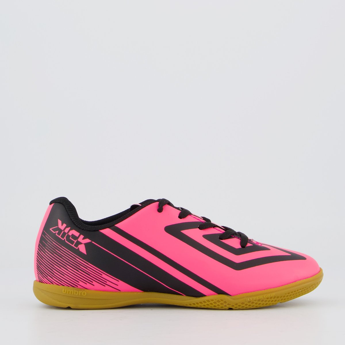 Chuteira Umbro Kick Futsal Juvenil Rosa e Preta