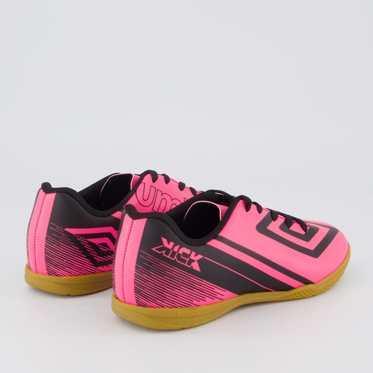 Chuteira Umbro Kick Futsal Juvenil Rosa e Preta Rosa 3