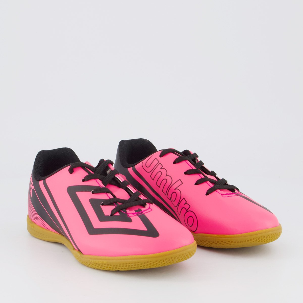 Chuteira Umbro Kick Futsal Juvenil Rosa e Preta Rosa 2