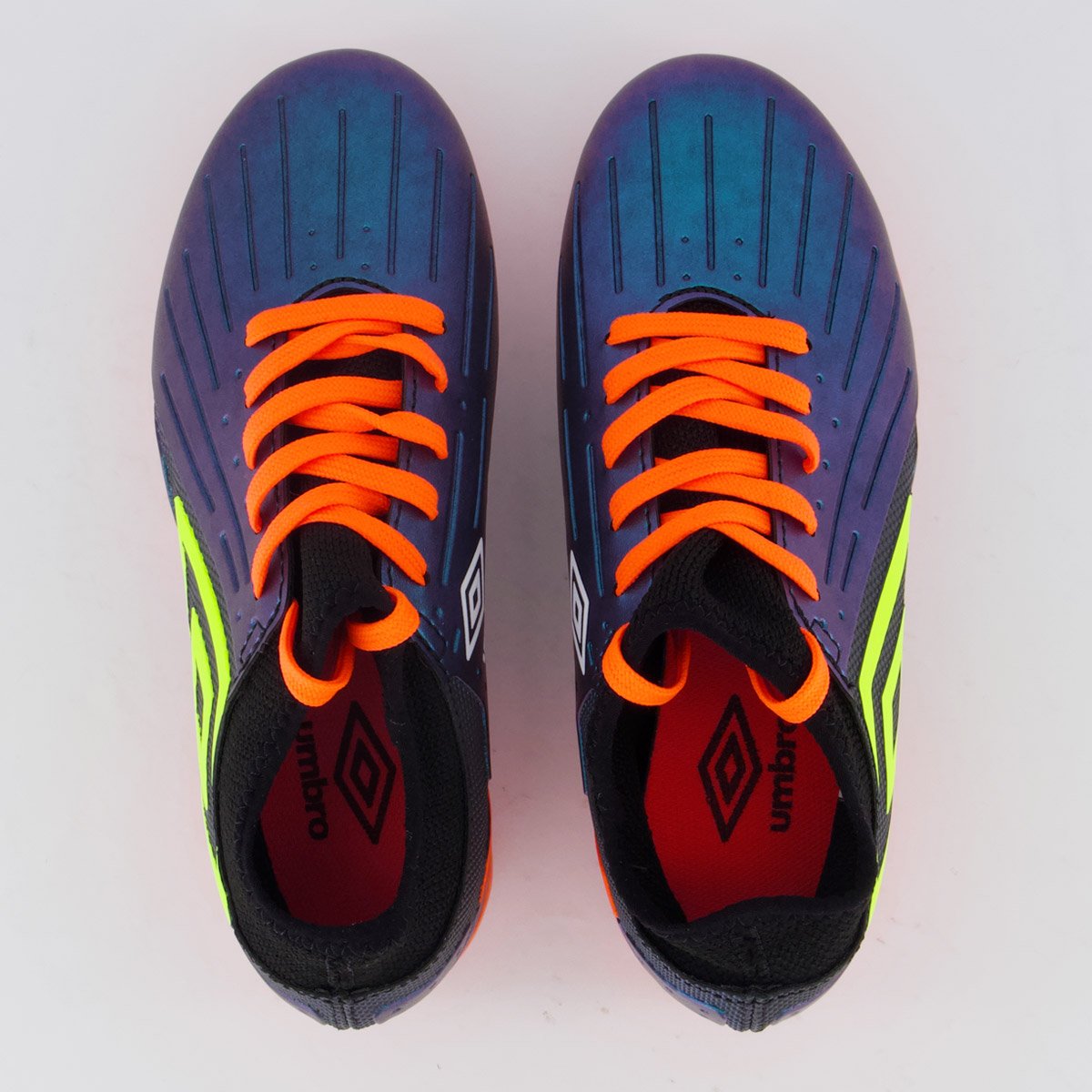 Chuteira Umbro Ux Campo Juvenil Preta e Laranja Multicores 4