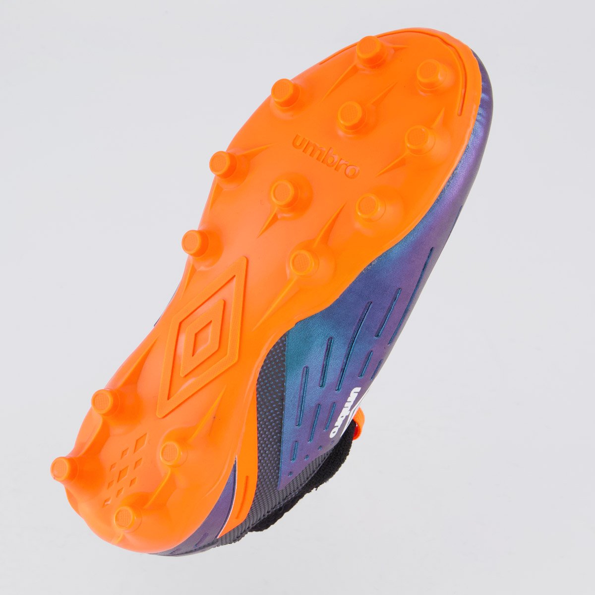 Chuteira Umbro Ux Campo Juvenil Preta e Laranja Multicores 5