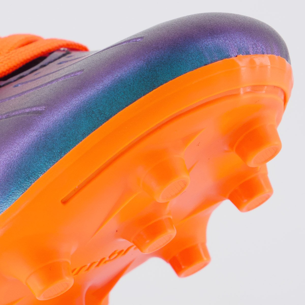 Chuteira Umbro Ux Campo Juvenil Preta e Laranja Multicores 8