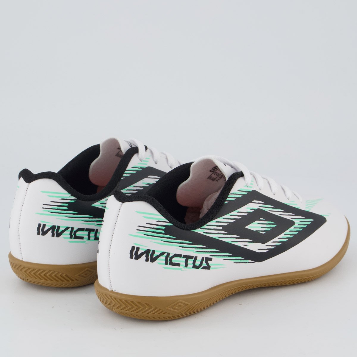 Chuteira Umbro Invictus Futsal Juvenil Branca e Verde Branco 3