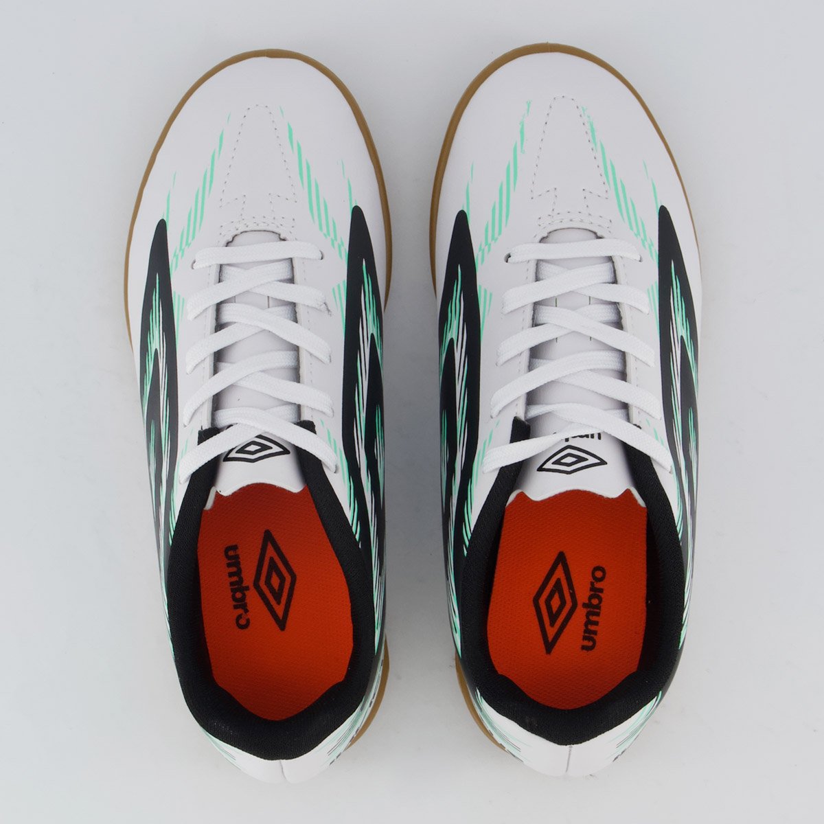 Chuteira Umbro Invictus Futsal Juvenil Branca e Verde Branco 4