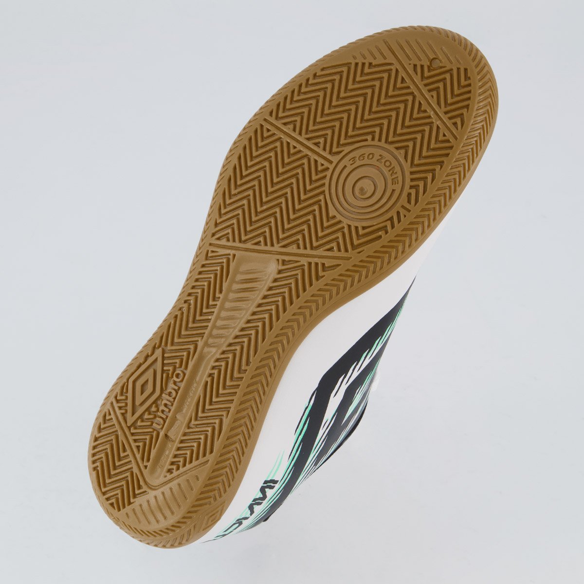 Chuteira Umbro Invictus Futsal Juvenil Branca e Verde Branco 5