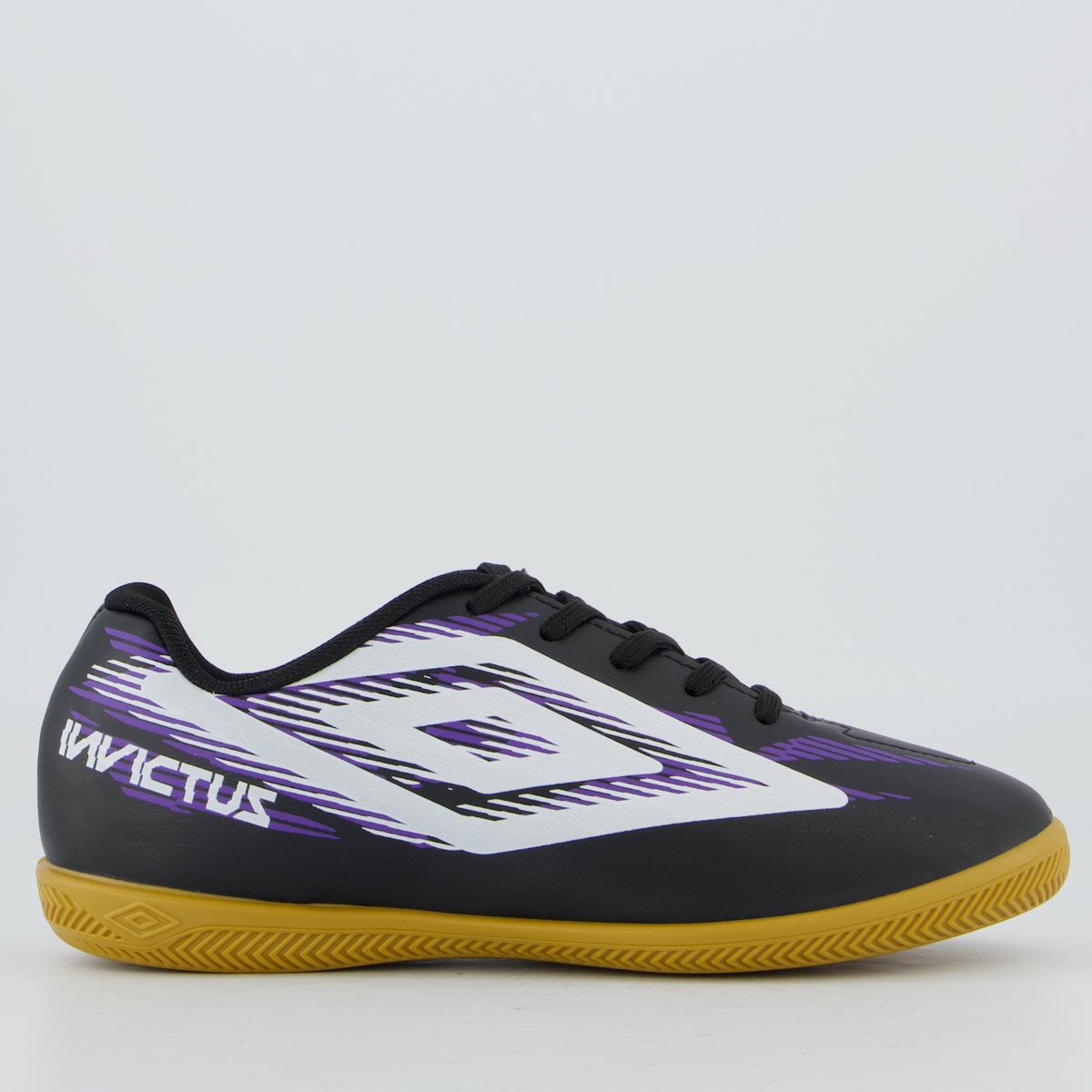 Chuteira Umbro Invictus Futsal Juvenil Preto e Roxo